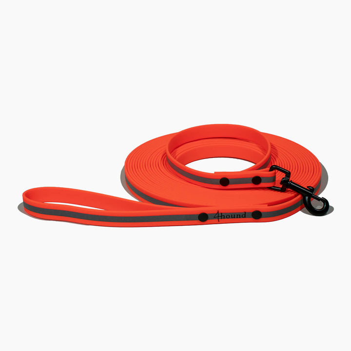 Waterproof tracking leash 'Reflective Orange'