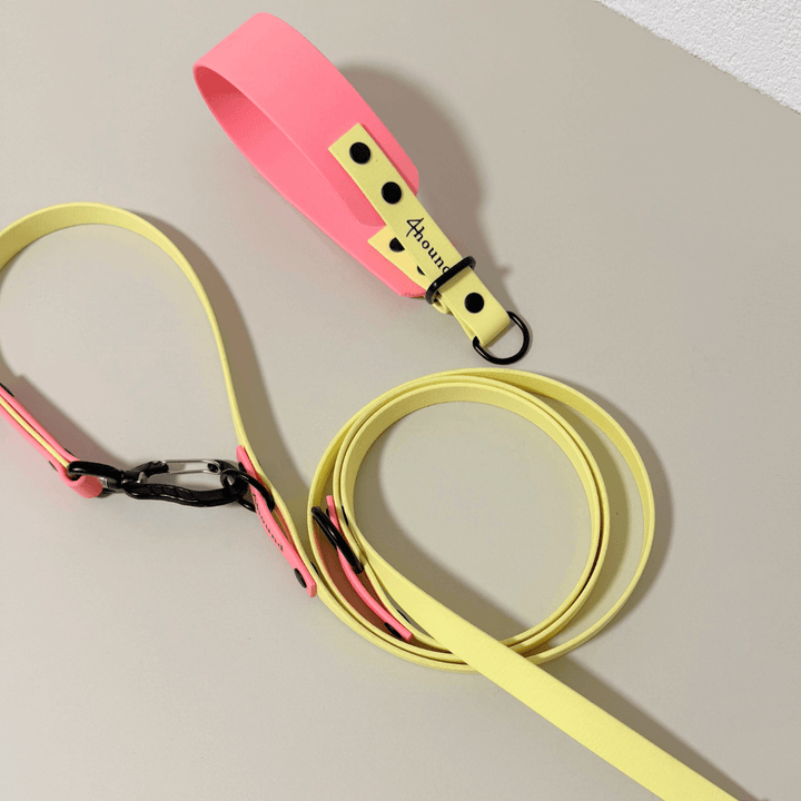 BioThane® adjustable leash 'Yellow + Rose' 2m
