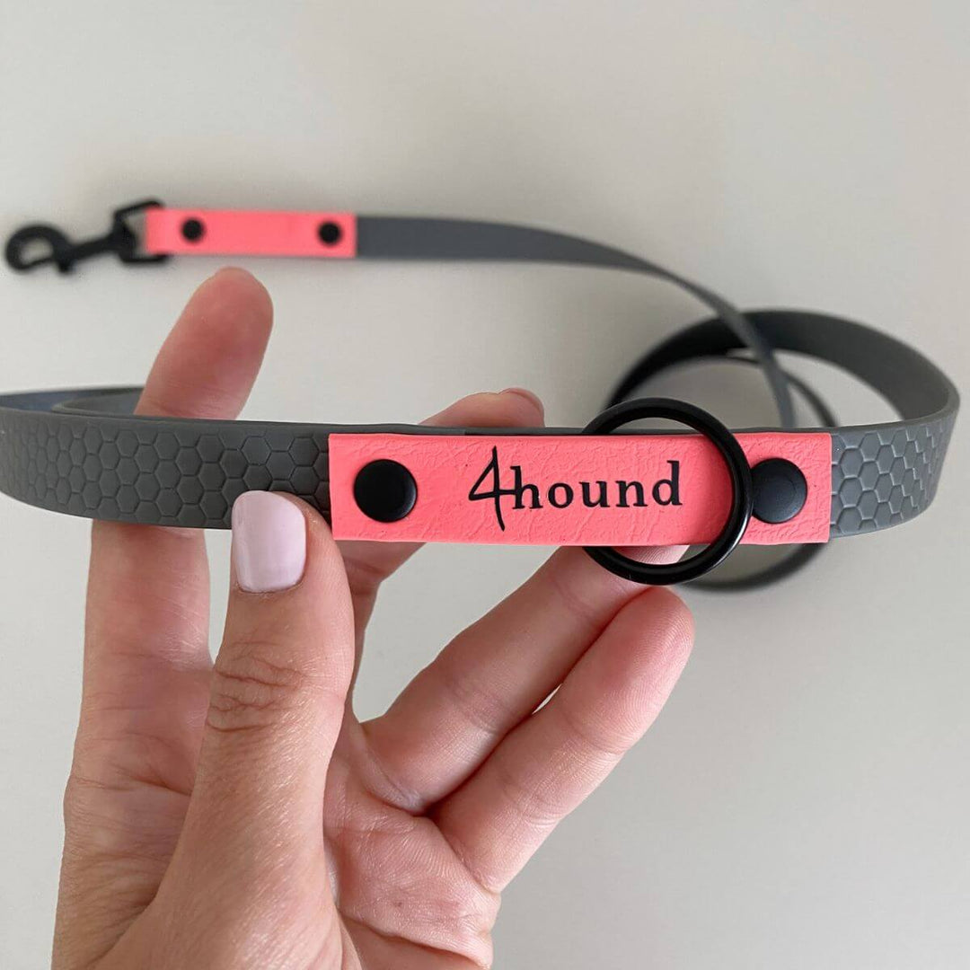 Hexa classic leash 'Grey + Coral'