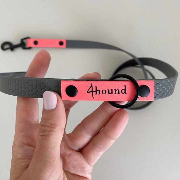 Hexa classic leash 'Grey + Coral'
