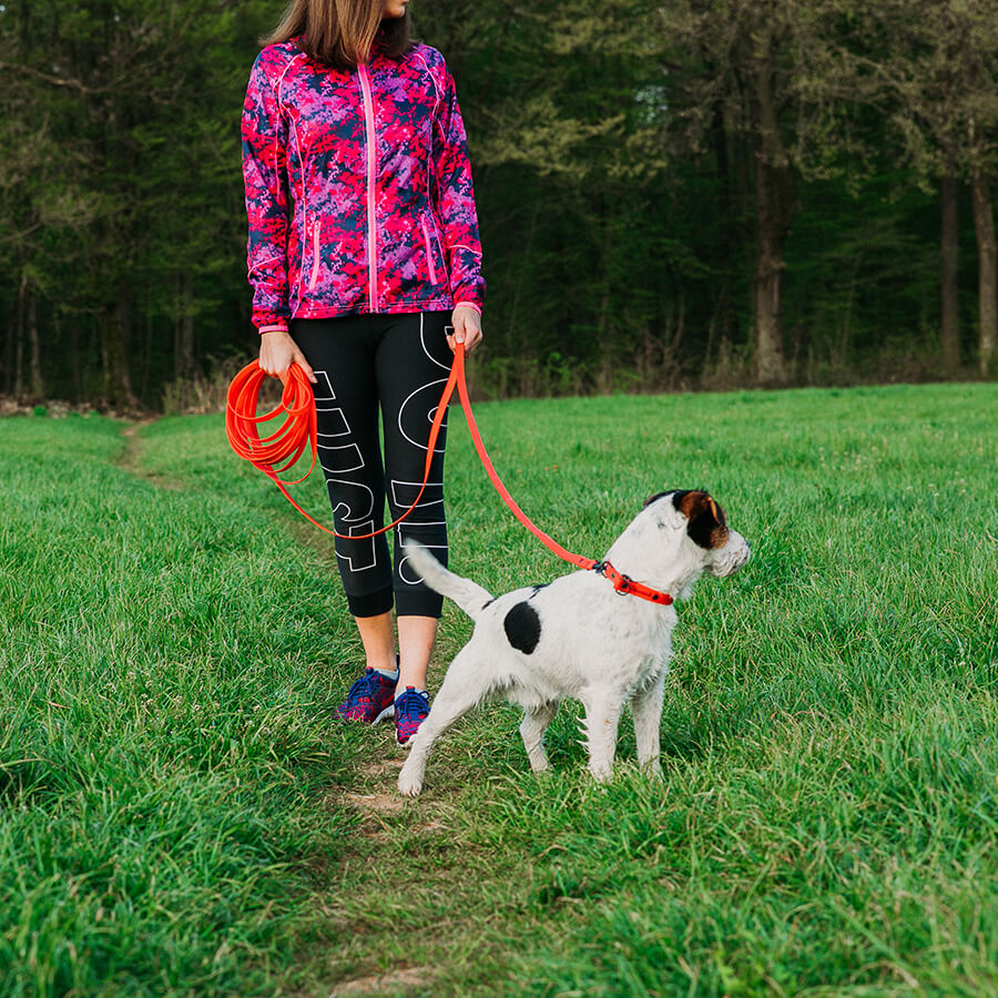 Waterproof tracking leash 'Hexa Red'