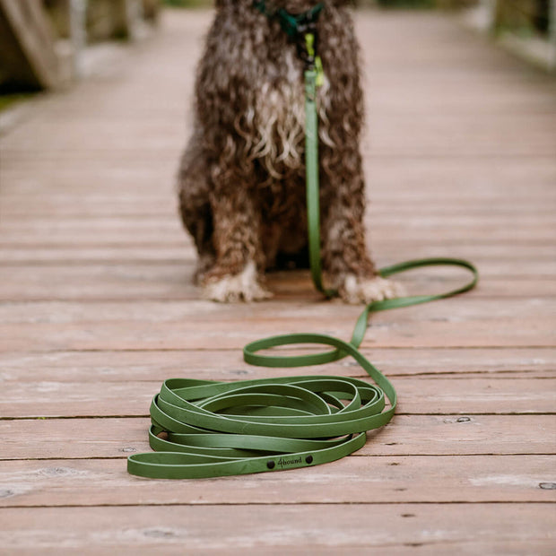 Waterproof tracking leash 'Olive green'