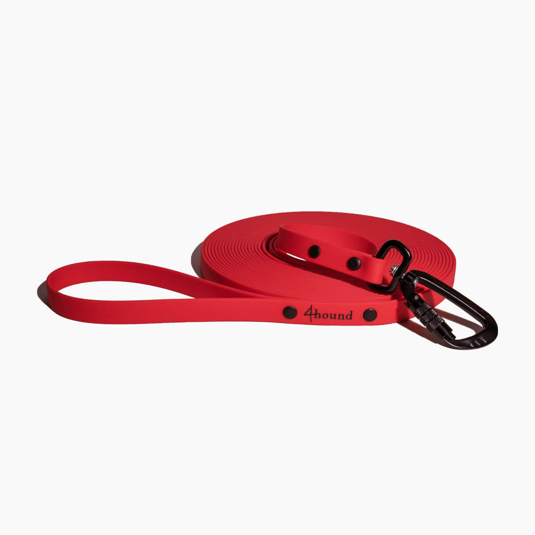 Waterproof tracking leash 'Red'