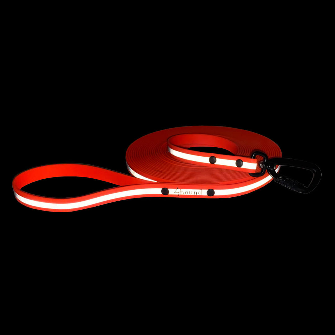 Waterproof tracking leash 'Reflective Orange'